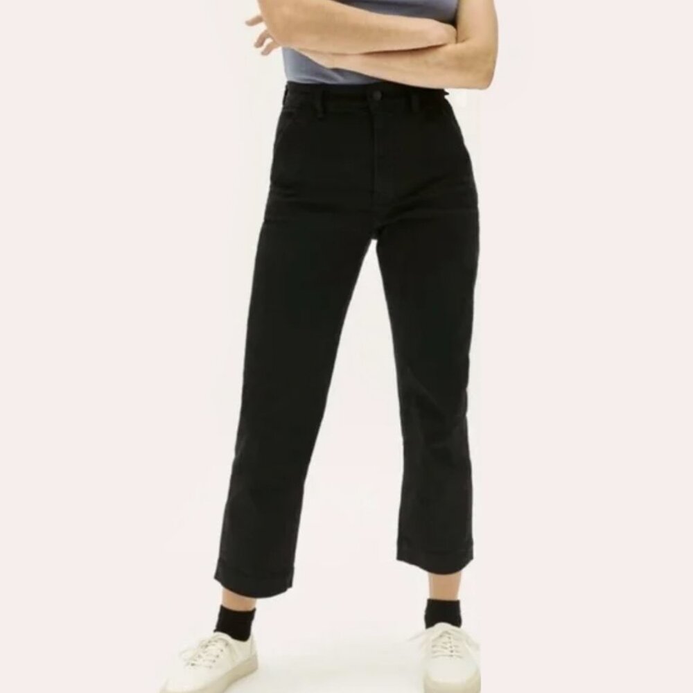 Everlane Cropped Straight Regular Pant Size 4 in Black